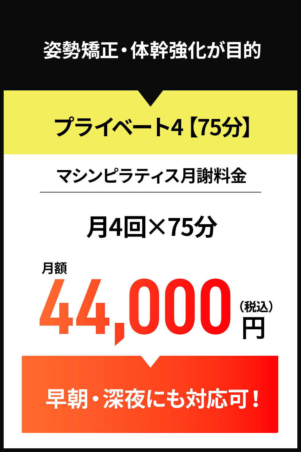 ピラティスプライベート4の料金